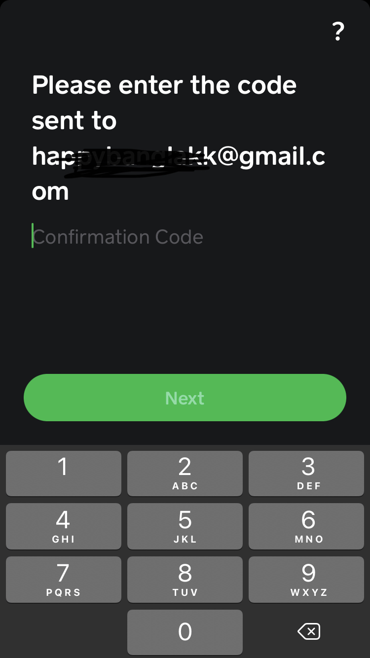 verification code from the email address or phone and submit to cash app