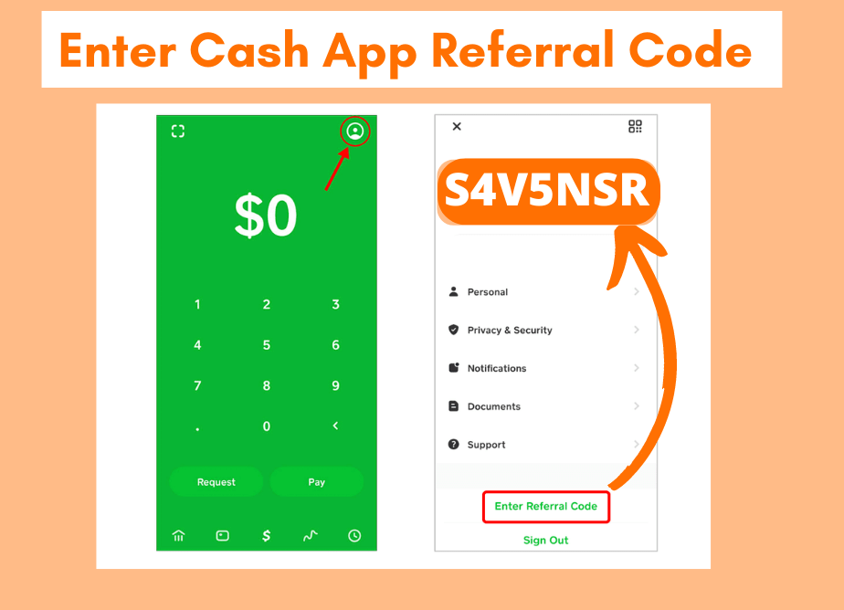 Enter Cash App Referral Code